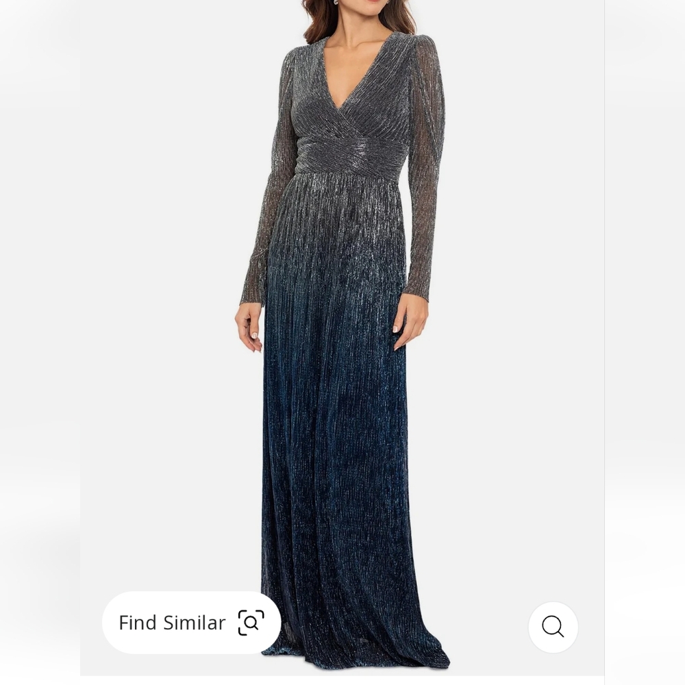 Betsy & Adam Metallic Wrap Dress